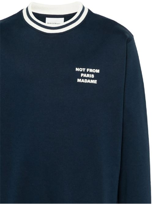 Navy blue/cream white sweatshirt DRÔLE DE MONSIEUR | SW140CO127NY